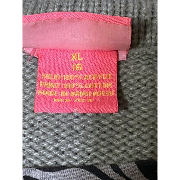 Y2K Tunic Sweater XL Layered Look 2Fer Zebra Animal Print Goth Dark Fairy - Picture 7 of 9